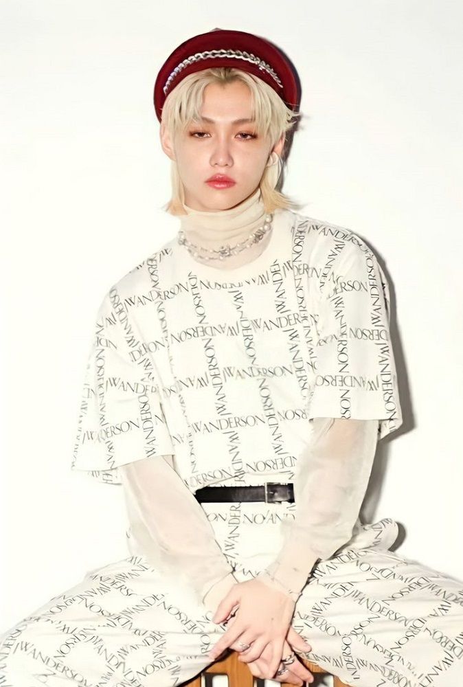 Felix from Kpop boy group Stray Kids, showing more of his feminine side through fashion