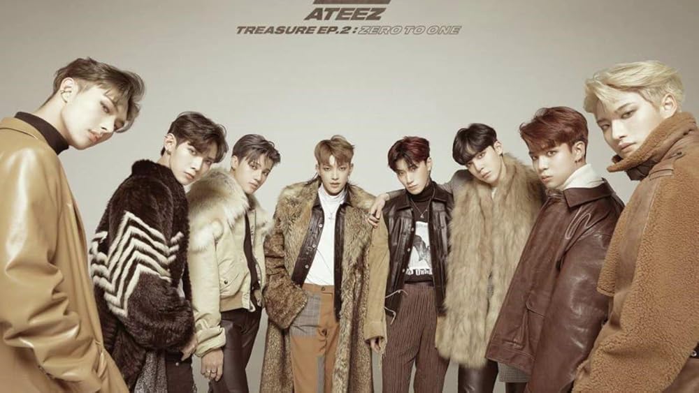 Kpop boy group Ateez in a concept photo for say my name with a boy crush vibe