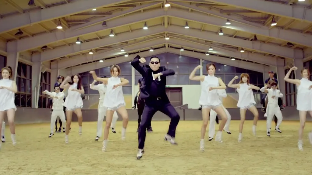 Psy in his iconic kpop music video Gangnam style